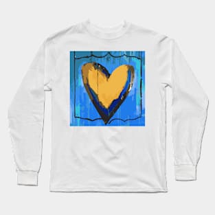 Artful Heart Blue & Gold Long Sleeve T-Shirt